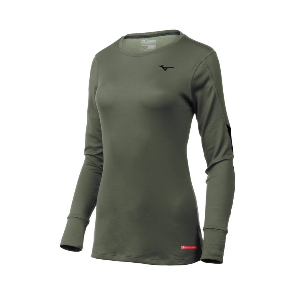 Base Layer Mizuno Breath Thermo® Long Sleeve Donna - Verdi - 24853-DJIP